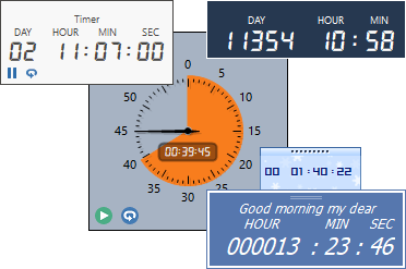 Clock, Countdown, Stopwatch, Timer