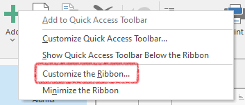 Customize the Ribbon