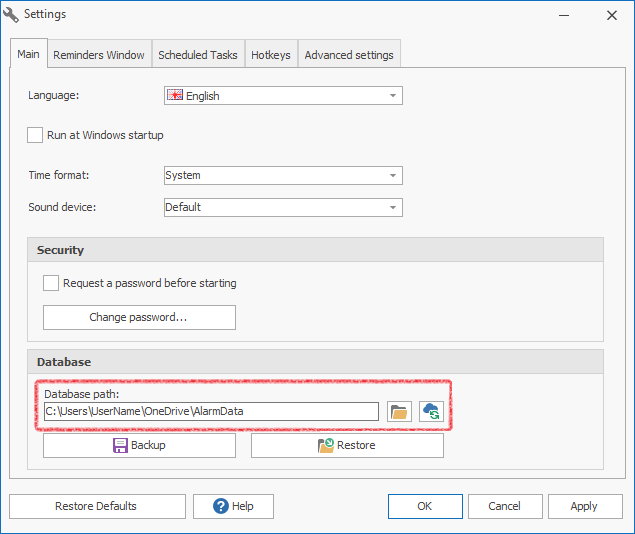 Setting Data Synchronization