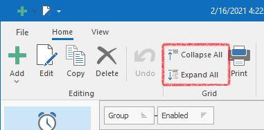 Expand and collapse rows